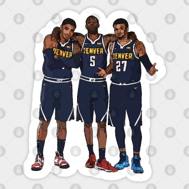 Denver Nuggets Trio Sticker by Playful Creatives